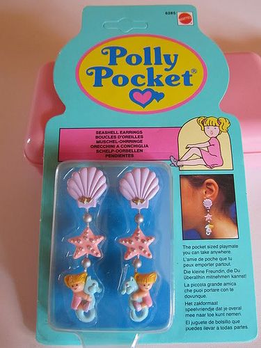 Polly Pocket Earrings, 90s Toys Nostalgia, Polly Pockets, Coconut Dream, 90s Toys, Seashell Earrings, Nostalgic Toys, Bottle Charms, 90s Childhood