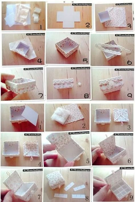 G Fabric Boxes Tutorial, Miniature Tutorials, Fabric Boxes, Miniatures Tutorials, Miniature Diy, Miniature Crafts, Mini Things, Diy Box, Doll Furniture