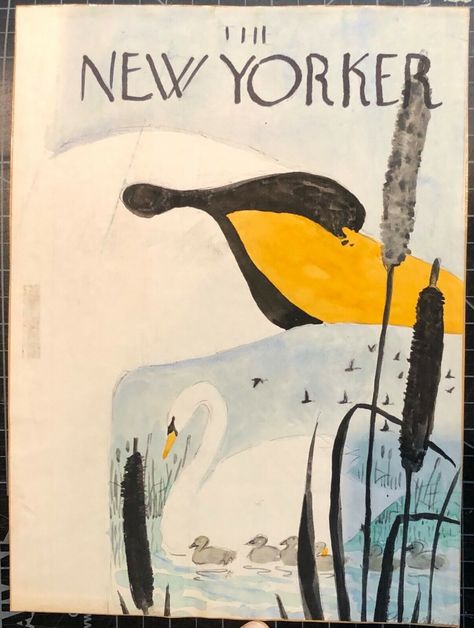 Attempted Bloggery: A Family of Swans: Garrett Price Proposed New Yorker Cover Art Garrett Price, Wednesday Comic, High Culture, New Yorker Cover, Mute Swan, New Yorker Covers, Extreme Close Up, Art Animation, World One