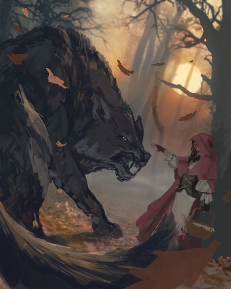 The Big Bad Wolf Art, Big Wolf Fantasy Art, Big Bad Wolf Aesthetic, Big Wolf Art, Big Bad Wolf Art, Wolf Concept Art, Wolf Monster, Twisted Tales, If Not Now When