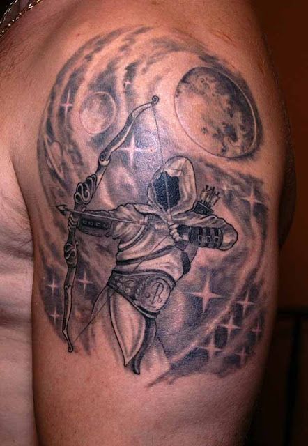 50 Beautiful Sagittarius Tattoo Designs for Men Archery Tattoo, Sagittarius Tattoos, Archer Tattoo, Sagittarius Tattoo Designs, Sagittarius Tattoo, Art Flash, Tattoo Signs, Zodiac Tattoos, Spiritual Tattoos