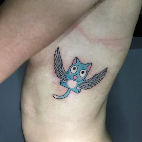 happy-manga-anime-fairytail-tattoo-carlospeluko Fairy Tail Tattoos, Fairy Tail Tattoo Ideas, Fairy Tail Tattoo, Tail Tattoo, Kitten Tattoo, Happiness Tattoo, Manga Design, Classic Anime, Tattoo For Son