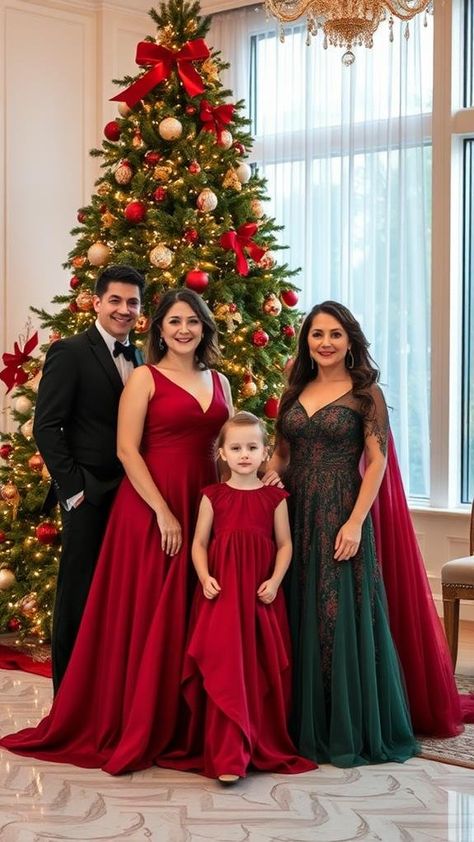 7 Fun and Stylish Family Christmas Outfits for Pictures Formal Christmas Pictures Family, Christmas Photo Outfits Family, Christmas Pictures Family Outfits, Christmas Pictures Family, Outfits For Pictures, Fall Photoshoot Family, Family Christmas Pictures Outfits, Christmas Photography Family, Christmas Photos Outfits