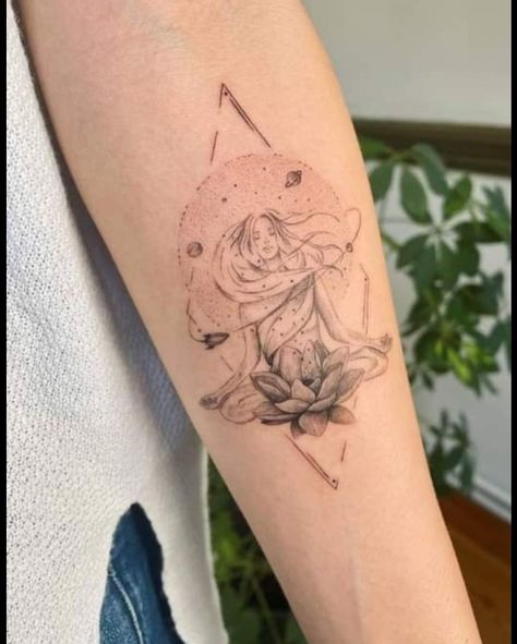 Lotus Meditation Tattoo, Small Mother Nature Tattoo, Lotus Yoga Tattoo, Lotus Woman Tattoo, Holistic Tattoos For Women, Divine Feminine Aesthetic Tattoo, Live In The Now Tattoo, Spiritual Tattoo Sleeve Women, Meditation Tattoos For Women