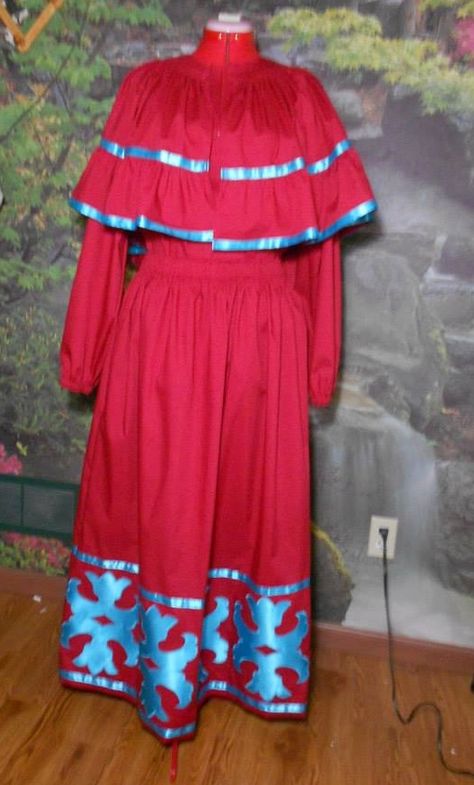 Front view traditional Citizen Potawatomi dress. Nov 2014 Cherokee Tear Dress, Navajo Dress, Tear Dress, Native Regalia, Native Clothing, Native American Ancestry, Native American Dress, Cherokee Dress, Indian Territory