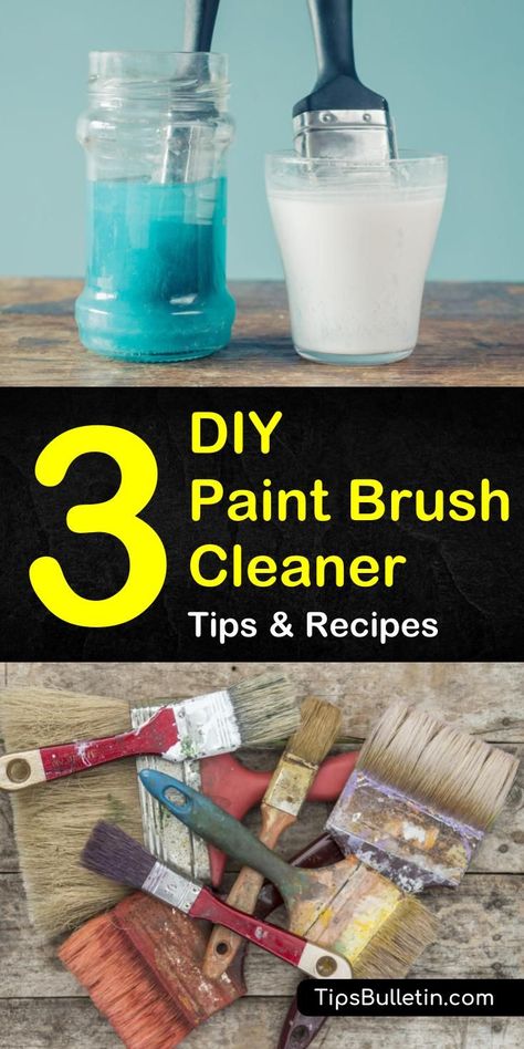 Is your paintbrush full of oil or acrylic paint? These DIY tips with white vinegar, baking soda, and water can solve your problems! #paintbrushcleaner #brush #diy Homestead Cleaning, Diy Paint Brush, Paint Brush Cleaner, Arm And Hammer Super Washing Soda, Decoration Hacks, Cleaning Paint Brushes, Basic Art, Cleaning Diy, Homemade Paint