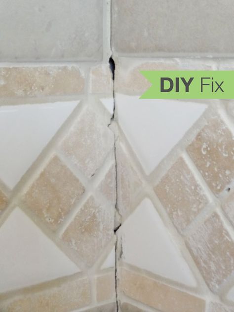 Quick Fix: Repair Cracked Bathroom Grout Water Damaged Ceiling, Diy Grout, Shower Grout, Grout Repair, Bathroom Grout, Bathroom Repair, Tile Repair, Diy Tile, Home Fix