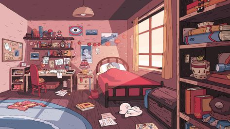 "Hilda" series. Illustrated Ladies, Bedroom Drawing, Bee And Puppycat, Arte Inspo, Cartoon Background, Art Et Illustration, Animation Background, Visual Development, Art And Illustration