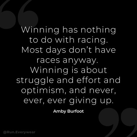 Love this quote! Some days, a win simply looks like getting yourself laced up and out the door. Sometimes it looks like pushing yourself through a tough workout or more mileage than normal. The point is: winning is relative and can look different day-to-day. YOU are your only real competition. Keep showing up for yourself and pushing forward, and you're winning. 😊 Good work, everyone – keep it up! Keep Showing Up, Winning Is The Only Option, Keep Showing Up Quotes, Show Up For Yourself Quotes, Winning A Race Quote, Racing Thoughts Cant Sleep, Don’t Compete Where You Don’t Compare, You Can’t Compete Where You Don’t Compare, Run Your Own Race Quote