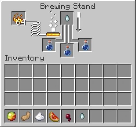 5 Frequently asked questions about Minecraft potions #1. What are potions used for in Minecraft? Potions are one of the most widely used items in Minecraft, allowing players to gain many powerful benefits. Potions are typically made at brewing stations using ingredients found in-game such as Nether Warts, Blaze Powder and Magma Cream. These can [...] Minecraft Potions Recipes, Minecraft Potions, Brew Stand, Potions Recipes, Hello Kitty Bedroom, Minecraft Things, Minecraft Survival, Minecraft Art, Minecraft 1