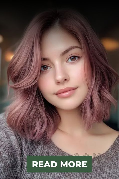 32 Stunning Chocolate Mauve Hair Ideas 2024 Including Color Dark Formulas Balayage with Highlights Mauve Ombre Hair, Chocolate Mauve Hair Color, Chocolate Rose Gold Hair, Balayage With Highlights, Chocolate Mauve Hair, Mauve Hair, Natural Looking Highlights, Chocolate Roses, Natural Highlights