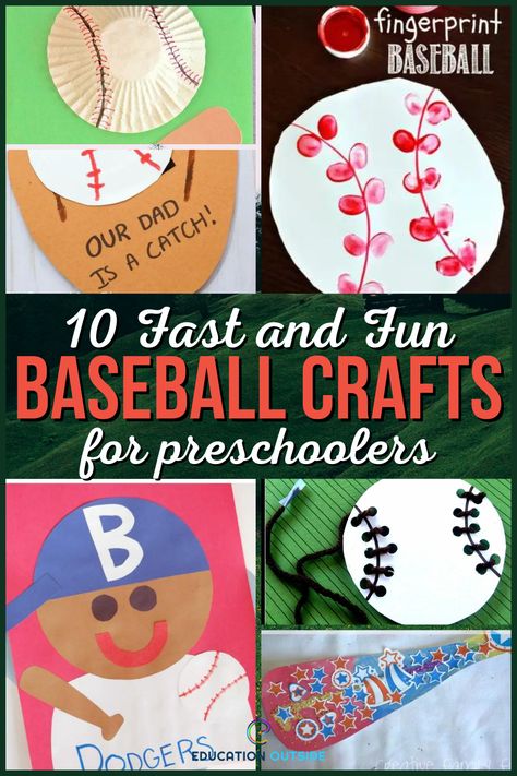 Get ready to play ball with these 10 fun and easy baseball crafts for preschoolers! From homemade hats to batting helmet magnets, we’ve got creative projects for every young baseball fan. B Is For Baseball, Preschool Baseball Crafts, Baseball Arts And Crafts, Baseball Footprint Craft, Baseball Crafts For Toddlers, Baseball Preschool Activities, Baseball Crafts For Preschoolers, Sports Crafts Preschool, Sport Crafts For Preschool