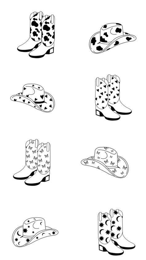 Cowboy cowboy hat cowboy boots illustation wallpaper trendy cute Cowboy Boot Flash Tattoo, Heart Cowboy Boot Tattoo, Cowboy Carter Tattoo, Minimalist Cowboy Boot Tattoo, Matching Cowboy Hat Tattoos, Cowboy Hat And Boots Drawing, Cowboy Hat And Boot Tattoo, Cowboy Boot Embroidery, Cowboy Boots And Hat Tattoo