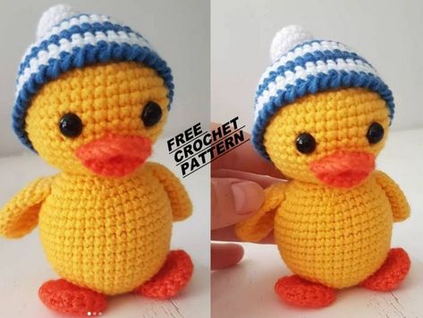 Free Duck Amigurumi Pattern, Crochet Duckie Pattern Free, Crochet Jeep Duck, Amigurumi Duck Free Pattern Crochet Projects, Crochet Duck Hat Pattern Free, Crochet Cruise Ducks, Rubber Ducky Crochet, Crocheted Rubber Duckie, Duckling Crochet Pattern Free