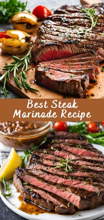 Best Steak Marinade Recipe There’s nothing quite like a perfectly marinated steak to elevate your grilling game. A good marinade not only enhances the flavor of the meat but also tenderizes it and adds a delicious moisture. If you’re looking to impress your friends and family with the best steak they’ve ever had, this marinade […] Strip Steak Marinade, Food Recipes Beef, Easy Steak Marinade Recipes, Steak Marinades, Best Steak Marinade, Steak Marinade Easy, Strip Steak Recipe, Fajita Marinade, Most Delicious Food