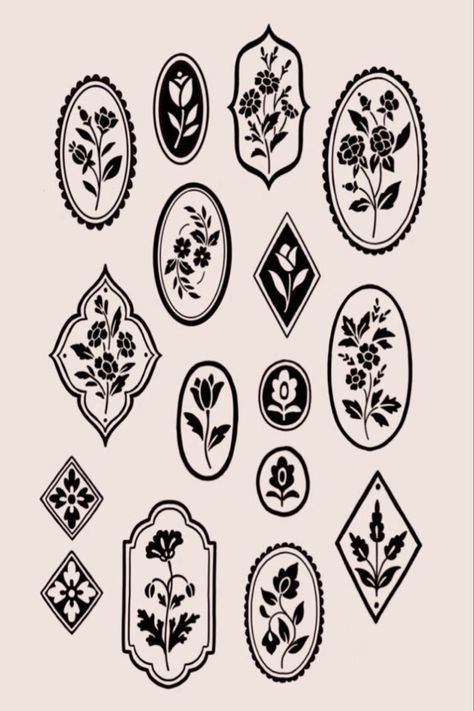 #tattoo #tattoos #inked #tattooart #tattooed #tattooideas #tattoodesign #tattooinspiration #tattoosleeve #tattooflash #inkedgirls #tattooedwomen  #InkLaughs  #TattooFails Envelope Flower Tattoo, Vintage Ornamental Tattoo, Linocut Flowers Pattern, Small Folk Art Tattoo, Small Vintage Tattoo Ideas, Lex Talionis Tattoo, Positive Negative Tattoo, Mcm Inspired Tattoos, Folk Art Style Tattoo