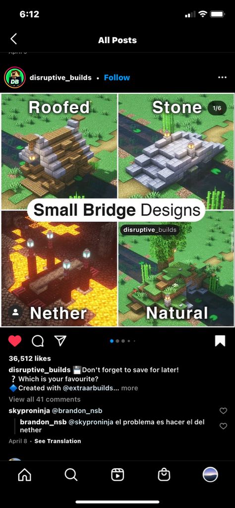 Small Bridge Minecraft, Minecraft Bridge, Small Bridge, Natural Bridge, Bridge Design, Minecraft Buildings, Minecraft Projects, Minecraft, Bridge