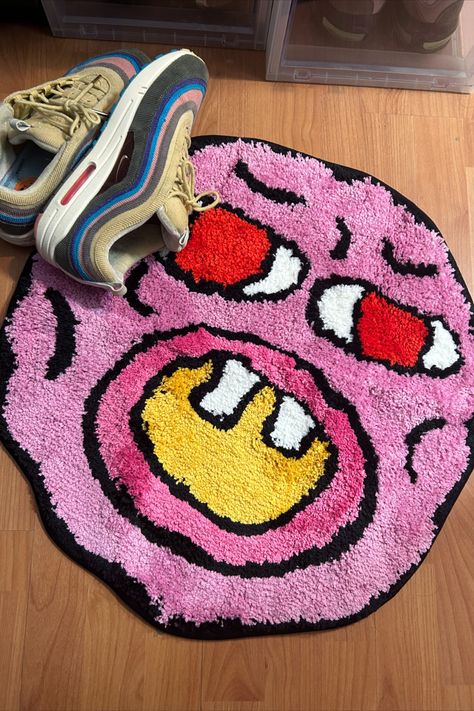 Vibrant Tufted Tyler the Creator Rug - Embrace hip-hop artistry in your space! 🎵🧶 #TylerTheCreator #TuftedRug #FunkyDecor #MusicInspired Tyler The Creator Rug, Tyler The Creator Room Decor, Brand Extension, Business Room, Dorm Room Gifts, Rug Tufting, Cool Rug, Funky Rugs, Aesthetic Cool