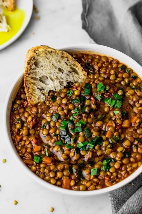 Lentil Side Dish, Lentil Dishes, Lentil Recipes, Healthy Soup Recipes, Lentils, Food Dishes, Soup Recipes, Diner, Side Dishes