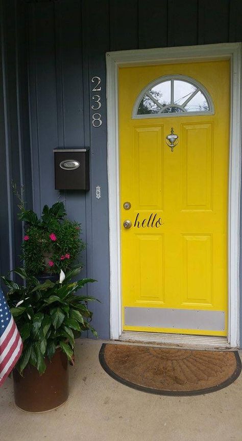 Hey, I found this really awesome Etsy listing at https://www.etsy.com/listing/535542728/hello-door-decal-cute-front-door-decal Front Door Decals Vinyl, Cute Front Door, Door Kick Plates, Hello Door Decal, Orange Front Doors, Yellow Front Doors, Front Door Decal, Hello Sticker, Front Door Paint Colors