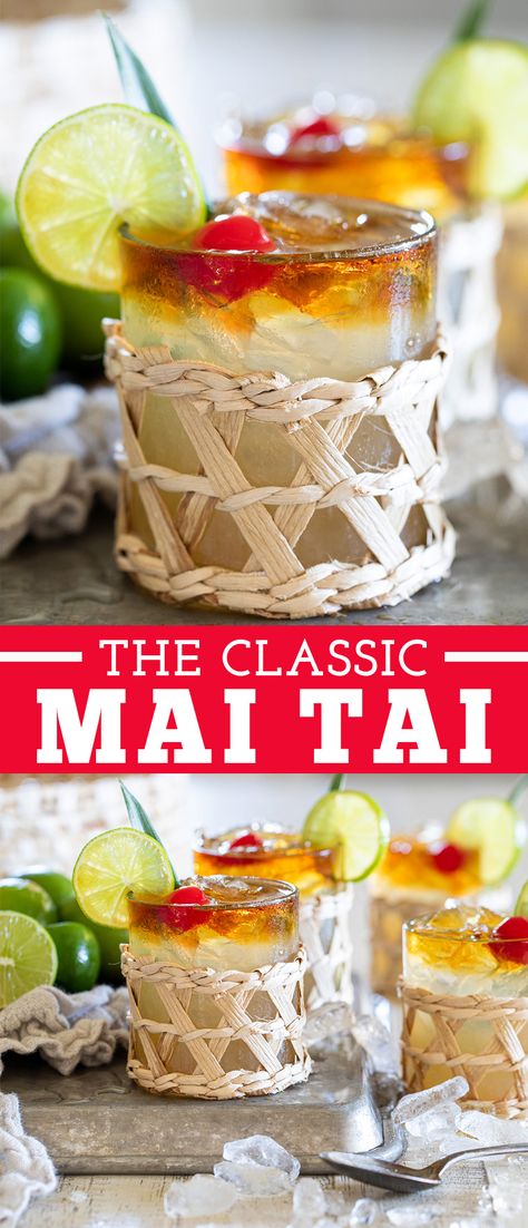 When it comes to tiki drinks, the classic Mai Tai is a favorite! Rum, lime juice, plus a hint of almond and orange make this tropical drink irresistible. #maitai #tikicocktail #tikidrink #classiccocktails Tropical Cocktail Recipes, Mai Tai Recipe, Mai Tai Cocktail, Best Summer Cocktails, Slice Of Lime, Tiki Drinks, Tiki Cocktails, Best Cocktail Recipes, Summer Cocktail Recipes