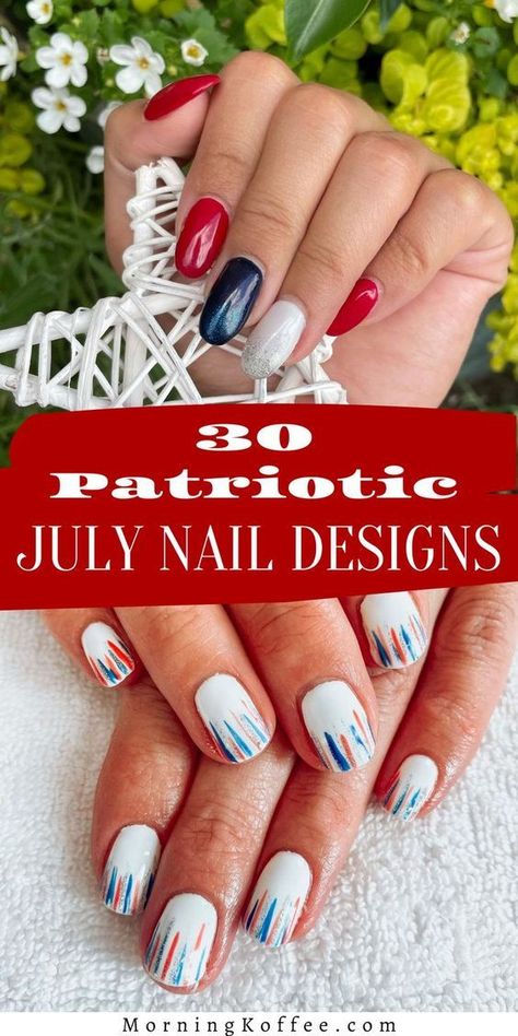 A fun and creative way to show your patriotism is to paint your nails with a special design for the 4th of July, and on this note, we bring you more than 50 photos of decorated nails for the 4th of...Read More Patriotic Nail Designs, Patriotic Nail, Patriotic Nails Design, Firework Nails, Concert Nails, Patriotic Nails, Usa Nails, Fourth Of July Nails, 4th Of July Nails