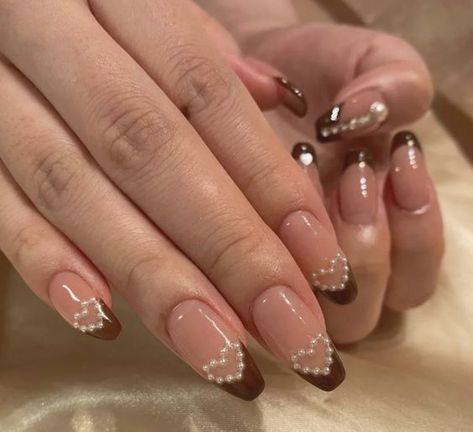 Cute Valentines Day Nail Ideas Pearl Valentine Nails, Soft Girl Nails, Valentines Day Nail, Really Cute Nails, Soft Nails, Kawaii Nails, Minimalist Nails, Dream Nails, Fire Nails