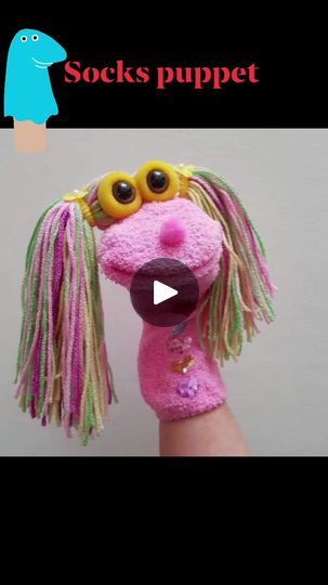 Puppet With Socks, Socks Puppet For Kids, Sock Puppets For Kids, Socks Puppet, Homemade Puppets, How To Make Socks, Puppet Craft, Sock Puppet, Hair Glue