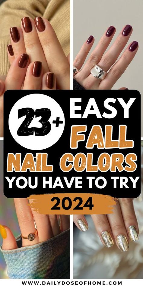 This post shows you 23+ Fall Nail Colors! Fall Nail Colors are the perfect way to embrace the season and add a touch of autumn to your everyday style. Gel Fall Nails, Nails Designs Autumn, Fall Nails Designs Autumn, Fall Nails Ideas Autumn, Nails Ideas Autumn, Fall Nails Designs, Nail Colors Fall, Fall Manicure, Fall Nail Trends