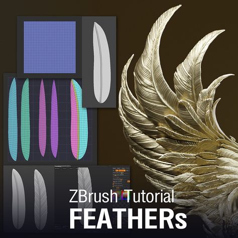 "Zbrush tutorial Feather" by ToTo Dost Zbrush Render, Model Tips, Zbrush Tutorial, 3d Modeling Tutorial, Digital Sculpting, Human Anatomy Drawing, Blender Tutorial, 3d Tutorial, 3d Modelle