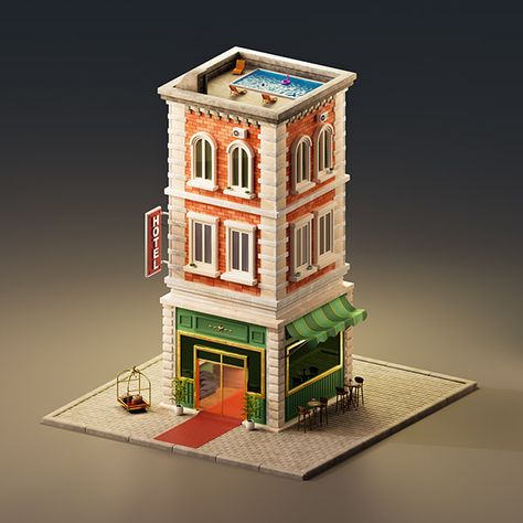 Stylized building Stylized Building, Stylized 3d, Art 3d, Blender 3d, 3d Modeling, Low Poly, Freelancing Jobs, 3d Art, Game Design