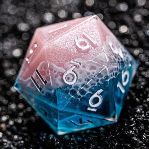 Urwizards | On pink sands where the sea's whispers play,🩷 Blue waves dance and cast white foam astray.🌊 #DnDDice #TabletopGaming #HandmadeArt… | Instagram Diy Resin Dice, Cool Dnd Dice, Dnd Journal, Dice Goblin, Dnd Classes, Dragon Dies, Resin Dice, Dungeons And Dragons Dice, Dnd Dice Set