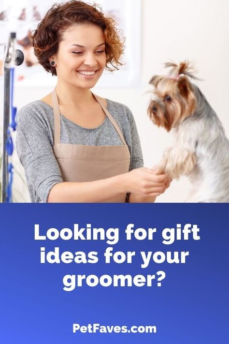 Looking for ideas on what to get your pet groomer? Check out the gift guide with some fun items picked just for them.    #groomer #dog #pet #giftguide #gift ideas Christmas Gift Ideas For Dog Grooming Clients, Dog Groomer Christmas Gift Ideas, Dog Groomer Gift Ideas, Dog Client Christmas Gifts, Dog Groomer Accessories, Christmas Creative Grooming, Client Gifts Christmas, Dog Groomer Gifts, Entrepreneur Gifts