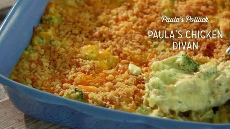 Paula Deen's Chicken Divan Paula Deen Chicken Divan, Paula Deen Chicken, Chicken Divan Recipe, Baked Chicken Recipes Healthy, Chicken Divan, Paula Deen Recipes, Mom Recipes, Easy Baked Chicken, Turkey Dishes