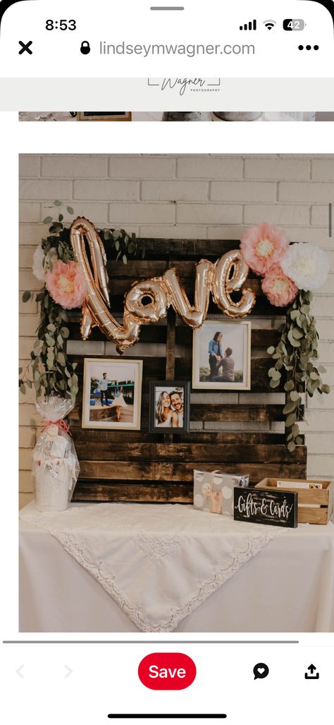 Bridal Shower Table Scape Ideas, Blush Bridal Shower Decorations, Bridal Shower Decorations Rustic, Blush Bridal Showers, Bridal Shower Decorations Diy, Simple Bridal Shower, Bridal Shower Inspo, Couple Wedding Shower, Rustic Shower