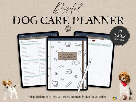 Dog Care Planner Digital Pet Organizer Puppy Planner Dog - Etsy Symptom Journal, Journal Goodnotes, Pet Grooming Salon, Photo Album Journal, Planner Books, Pet Tracker, Medication Tracker, Pet Organization, Note Reminder