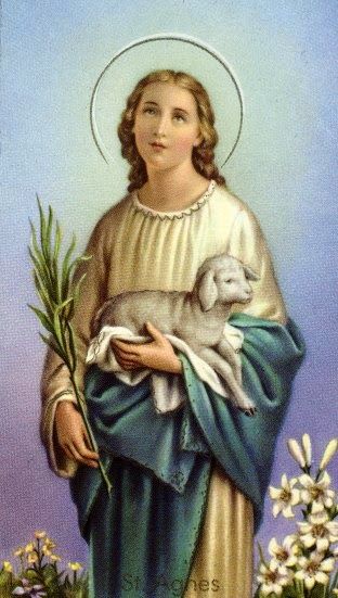 Saint Agnes, Female Saints, Maria Goretti, Vintage Holy Cards, St Agnes, All Saints Day, The Saints, Catholic Art, Patron Saints