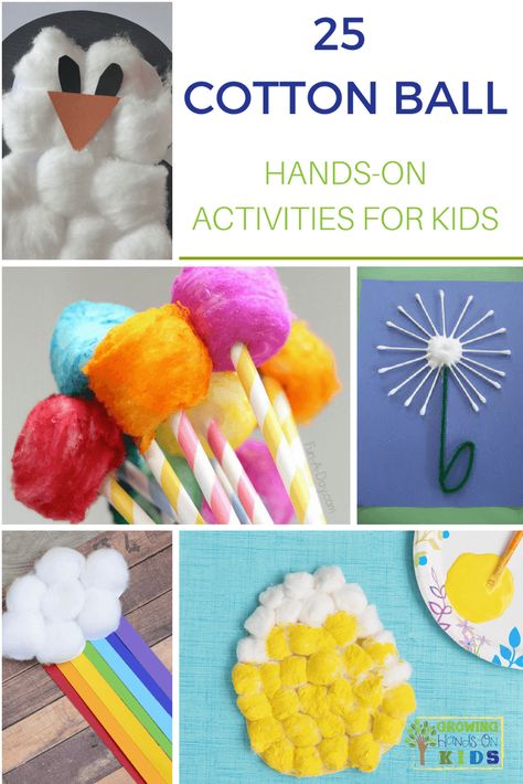 Grab a bag of cotton balls next time you are at the store and create one of these 25 cotton ball hands-on activities for kids. Cotton Ball Activities, Acrylic Lamps, Cotton Ball Crafts, Bunny Activities, Ball Craft, Craft Spring, 21 Party, Family On Christmas, Easy Toddler Crafts