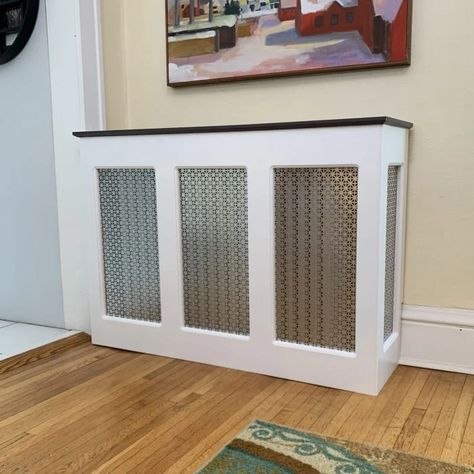 Ways To Hide Radiators, Radiator Cover Diy, Adjustable Sawhorse, Diy Radiator Cover, Gambling Art, Hiding Ugly, Baseboard Trim, Radiator Covers, Minimalist Shelves