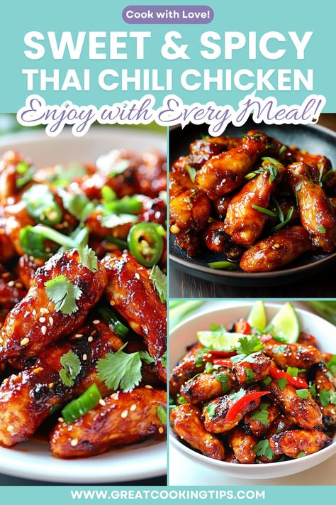 Elevate your dinner game with Sweet & Spicy Thai Chili Chicken, a dish that perfectly marries sweet and spicy flavors. This Thai-inspired chicken recipe will tantalize your taste buds with its vibrant sauce, fresh garlic, and a hint of lime. Perfect for any occasion, whether it's a cozy family meal or entertaining guests, this recipe is both easy to follow and quick to prepare. Pair it with jasmine rice or colorful stir-fried veggies to create a memorable dining experience that everyone will ... Trader Joes Recipe, Thai Chili Chicken, Fried Veggies, Dinner Games, Thai Chili, Trader Joes Recipes, Chili Chicken, Spicy Thai, Veggie Stir Fry