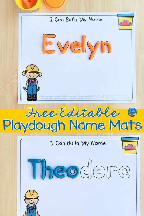 Free Name Mats Preschool Names, All About Me Preschool, Early Literacy Activities, Alphabet Recognition, Name Crafts, Playdough Mats, Name Activities, Word Building, Preschool Lessons