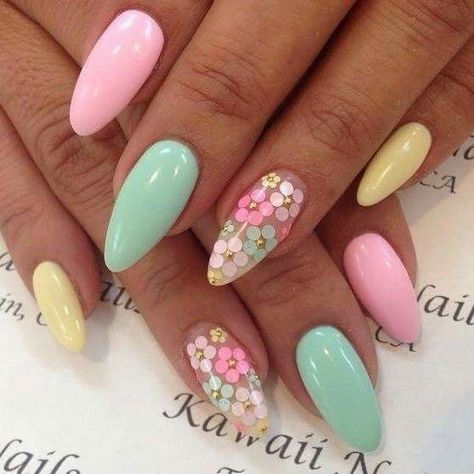 Check out these nails design ideas to try in summer 2017. Pastel Nail Art, Easter Nail Art, Colorful Nail, Colorful Nails, Super Nails, Spring Nail Art, Easter Nails, Pastel Nails, Floral Nails