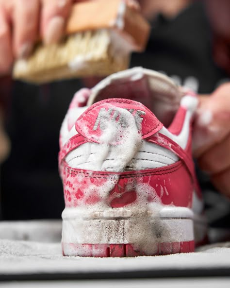 Sudsy sneakers are one of the most satisfying things! Keep your sneakers clean. Miracle Aesthetic, Shoe Laundry, Sneaker Cleaning, Cleaning Shoes, Shoes Cleaning, Idea Generation, Lab Ideas, Christian Graphic Design, Cleaning Inspiration