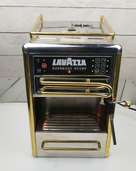 Lavazza Espresso Point Espresso Machine - Chrome Matinee -  Espresso! #Lavazza Lavazza Espresso, Cappuccino Machine, Coffee Machines, Toaster Oven, Espresso Machine, Cappuccino, Espresso, Kitchen Appliances, Coffee