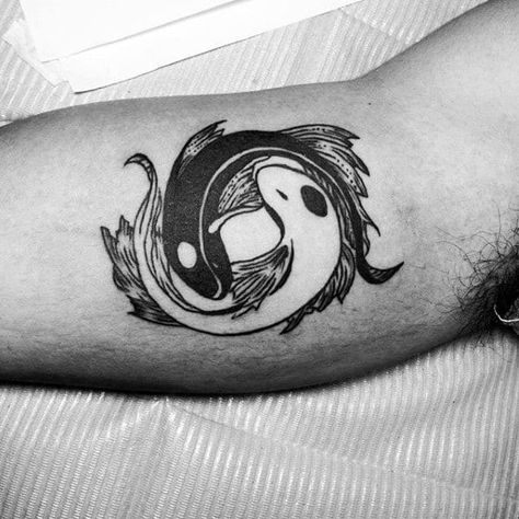 Top 63 Best Pisces Tattoo Ideas – [2020 Inspiration Guide] Rib Tattoos For Guys, Pisces Tattoo Designs, Tattoo Diy, Tattoo Placements, Yang Tattoo, Yin Yang Tattoos, Pisces Tattoos, Koi Tattoo, Bicep Tattoo