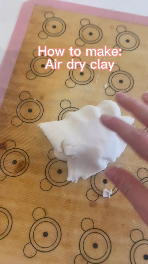 1hr · 1 serving

 

Ingredients:
 • 1 cup baking power
 • 1/2 corn flower
 • 3/4 water What Can We Make Out Of Air Dry Clay, Air Dry Clay Recipe No Glue, How To Make Dry Clay, How To Make Clay At Home Air Dry, How To Make Modeling Clay, How To Make Your Own Clay, How To Make Diy Clay, Things To Make With Model Magic, How To Make Foam Clay