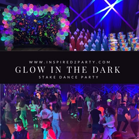 Middle School Dance Themes, Homecoming Dance Decorations, Middle School Dance Ideas, 8th Grade Dance Themes, Glow In The Dark Dance, School Dance Decorations, Dance Party Games, Dance Party Theme, School Dance Themes