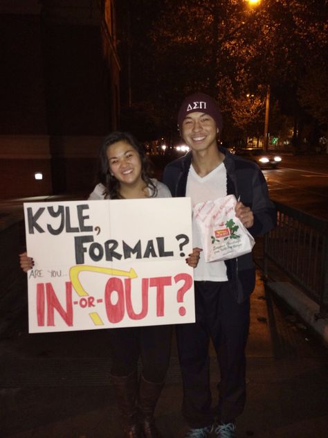 Winter Formal In N Out proposal! #innout #innoutproposal #promposal Winter Formal Proposal, Girl Ask Guy, Formal Proposal, Creative Prom Proposal Ideas, Sadies Proposal, Homecoming Poster Ideas, Formal Proposals, Cute Proposal Ideas, Sneakers Wedding