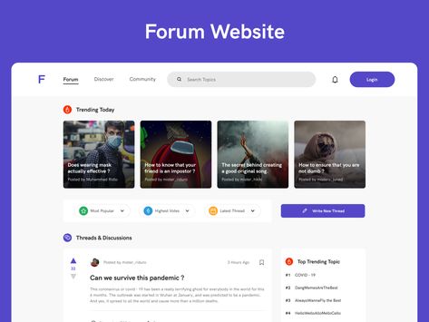 Forum Website Design, Art Deco City, Cms Design, Educational Platform, Ui Website, Medical App, Wireframe Design, Community Website, Forums Design