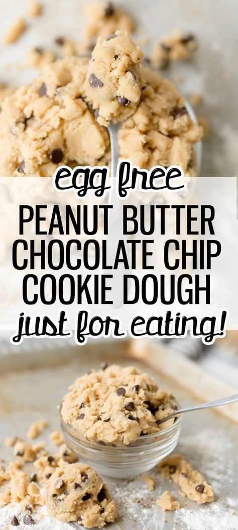 Safe Cookie Dough, Peanut Butter Cookie Dough Recipe, Peanut Butter Dough, Edible Chocolate Chip Cookie Dough, Nobake Dessert, Peanut Butter Chocolate Chip Cookie, Eggless Cookie Dough, Cooking With Karli, Edible Cookie Dough Recipe